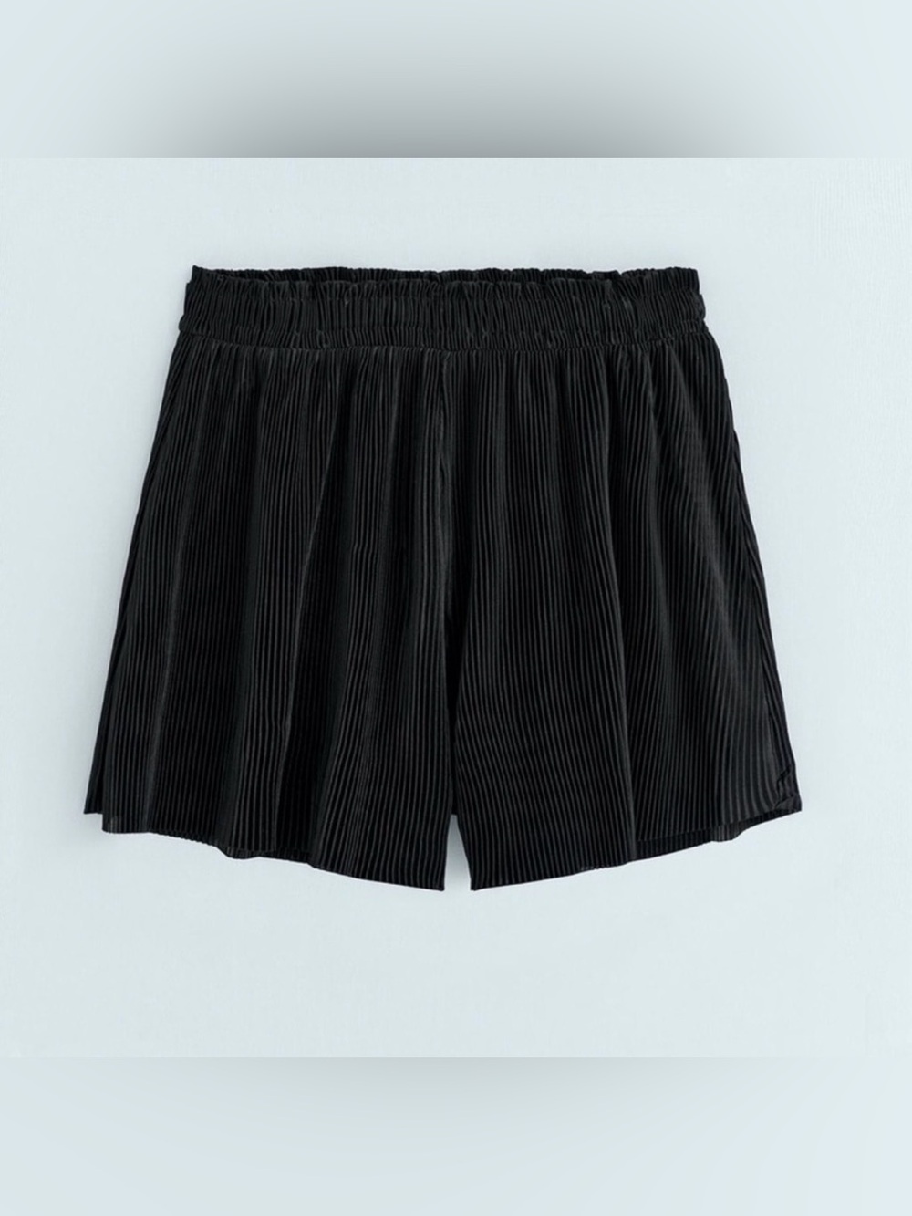 Zara Black Pleated High-Waist Shorts